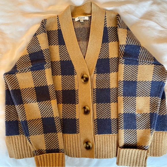 Madewell Sweaters - Madewell plaid cropped cardigan